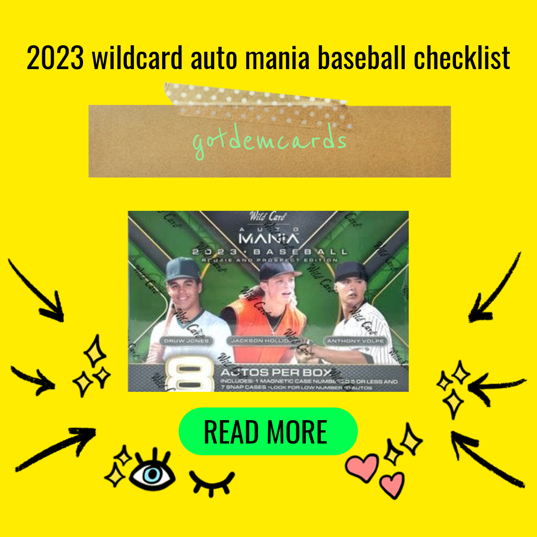 2023 wildcard auto mania baseball checklist