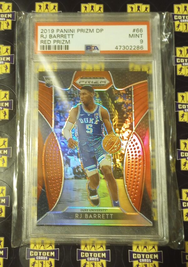 RJ Barrett Red Prizm PSA 9 RC 2019 Prizm DP