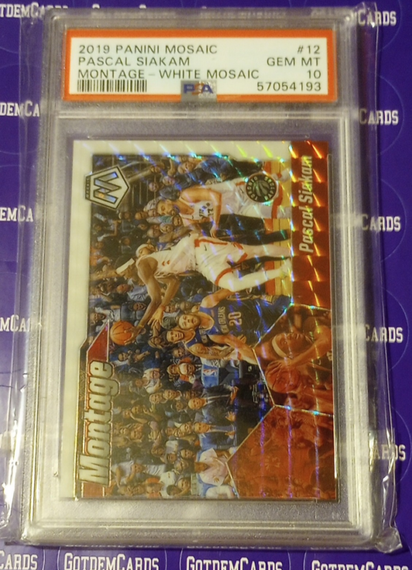 2019 Panini Mosaic Pascal Siakam Montage White Mosaic 07/25 PSA 10 POP 1 #raptors