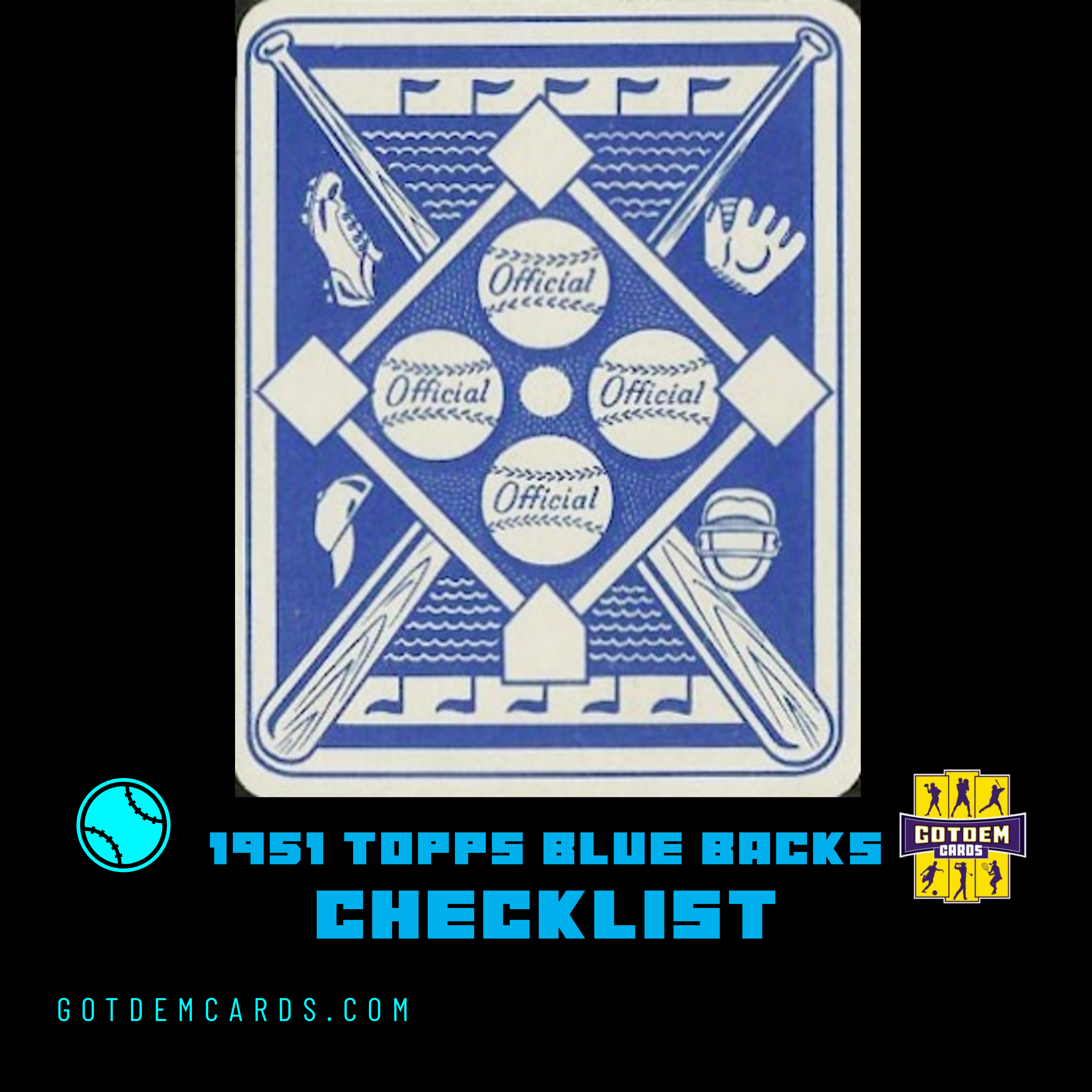 1951 Topps Blue Backs Baseball Checklist