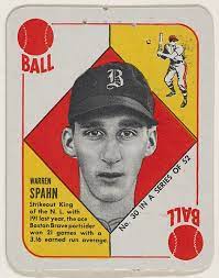 1951 Topps Red Backs 30 Warren Spahn - Boston Braves gotdemcards