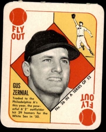 1951 topps 36 Gus Zernial - Philadelphia Athletics gotdemcards