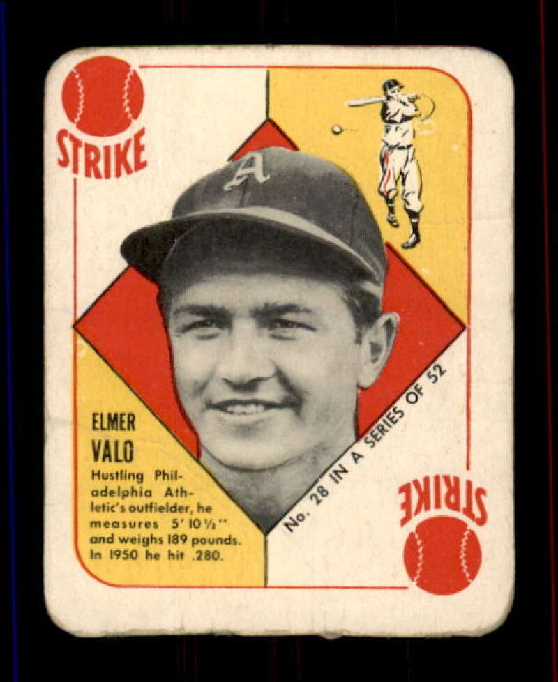  1951 topps red back 28 Elmer Valo - Philadelphia Athletics gotdemcards
