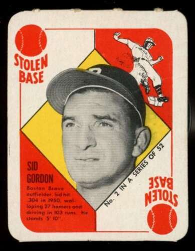 1951 topps red back sid gordon gotdemcards